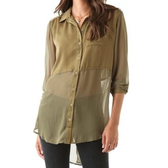 Free People Tops - Free People 'Best of Both Worlds' Sheer Panel Top